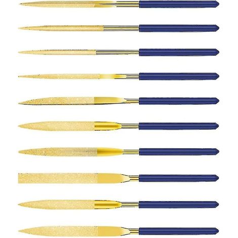 Ensemble de limes diamantées à aiguilles, mini limes de modelage, lime diamantée pour métal, plastique, verre, bois, bijoux, sculpture brute (1 ensemble (10 pièces)) (1/5)