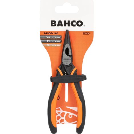 Bahco 2430G ERGO™ Long Nose Pliers, 140mm (5.1/2 inch) with Ergonomic Handle