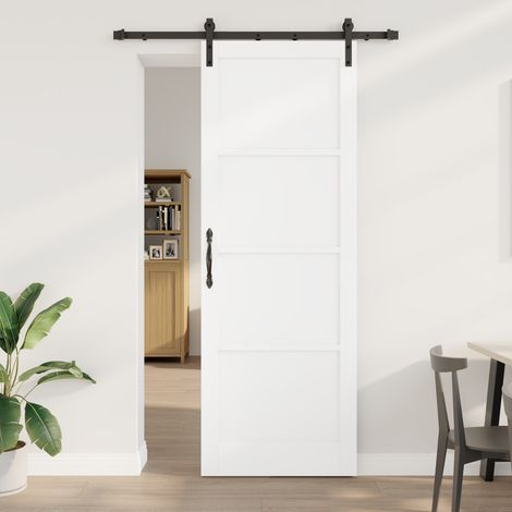 Maison Exclusive - Schiebetür Weiß 83 x 232 cm Massives Kiefernho (1/5)