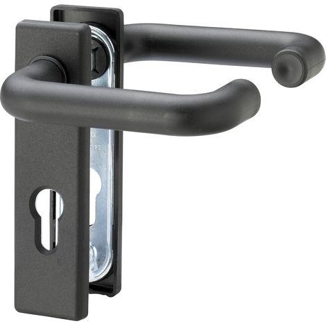Format FH-Kurzschild-Drückergarnitur U-Form 9 72 eckig TS 40-66mm PZ KS schwarz (1/3)