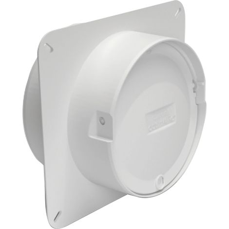 Optimairo N35144 Maueranschluss Stutzen, Lüftungssystem Luftführung Rückstauklappe, geräuscharm energieeffizient, Kunststoff Weiß 148x170mm (1/3)
