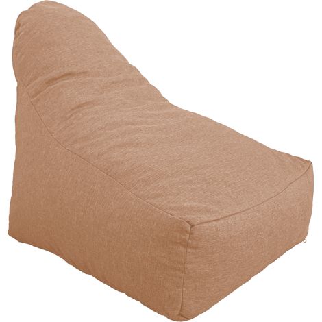 Fauteuil Pouf XXL 120x90 Marron - Tissu Effet Lin & Mousse (Confort Salon) (1/5)
