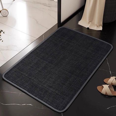 Tapis De Bain - Carré - Antidérapant - Support En Caoutchouc - Noir - 50 X 50 Cm - 1 Pièce (1/4)