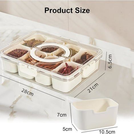 Boîte goûter plateau service compartimenté couvercle poignée charcuterie dégustation pour repas (1/5)