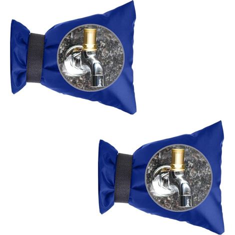 Lot de 2 Housse pour Robinet Exterieur, Housse De Protection pour Robinet, Housse De Protection Robinet Extérieur, Housses De Robinet De Jardin, Protecteur Antigel De Robinet, Réutilisable (Bleu) (1/5)