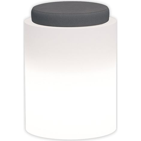 Leuchtende Sessel Round Bright mit Led-Pouf "Made in Italy" für den Außenbereich -Weiß / Mit Kabel