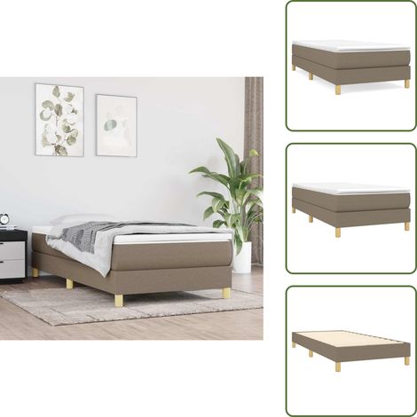 Cama gris - vidaXL Estructura de cama con somier tela gris taupe 80x200 cm - Cama con patas