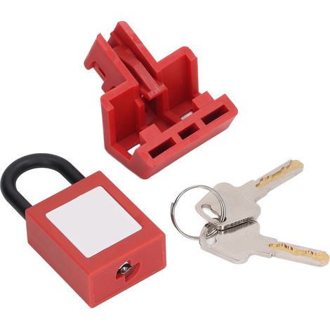 Verrou de disjoncteur bipolaire Nylon renforcé Dispositif de cadenassage électrique avec cadenas isolé pour sécurité industrielle (1/5)