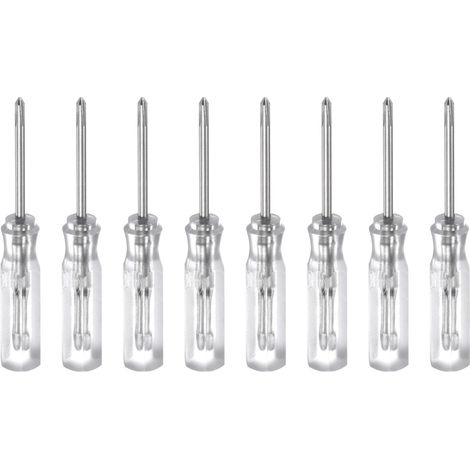 8Pcs Ph0 Mini Tournevis Phillips 1,5mm 45mm Longueur Transparent (1/5)