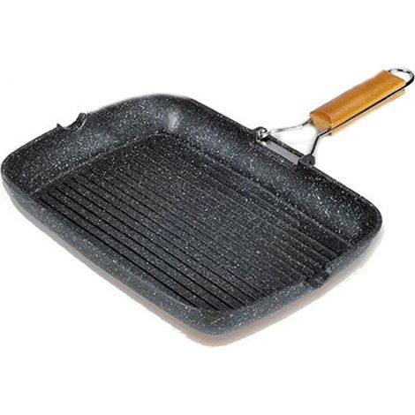 Bistecchiera piastra griglia allumino pressofuso per arrostire barbecue antiaderente a induzione fornelli da cucina gas (1/5)