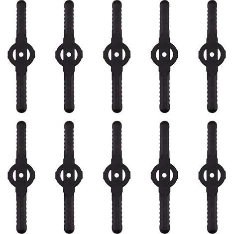 Trimmerklingen aus Kunststoff, 10er-Packung, Ersatzklingen für Akku-Trimmer-Werkzeugset, Ersatzklingen für Kunststoff-Rasenmäher (schwarz) (1/4)