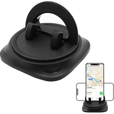 1Pcs Support Téléphone Voiture pour Tableau de Bord Rotatif à 360 ° en Universel Support Portable Voiture Porte Telephone Voiture Silicone Antidérapant pour pour iPhone Smartphones (1/5)
