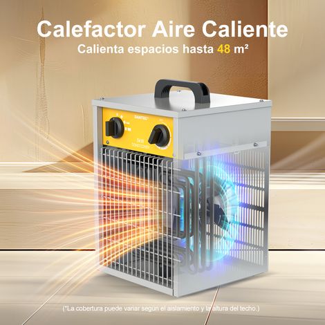Calefactor eléctrico industrial 5000W - Calefactor portátil con ventilador, ideal para obra y garaje, protección contra sobrecalentamiento - DAHTEC (1/5)