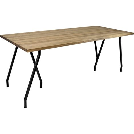 Mesa Caballete 180x80x75cm Negra en madera maciza de pino acabado vintage estilo industrial Box Furniture (1/5)