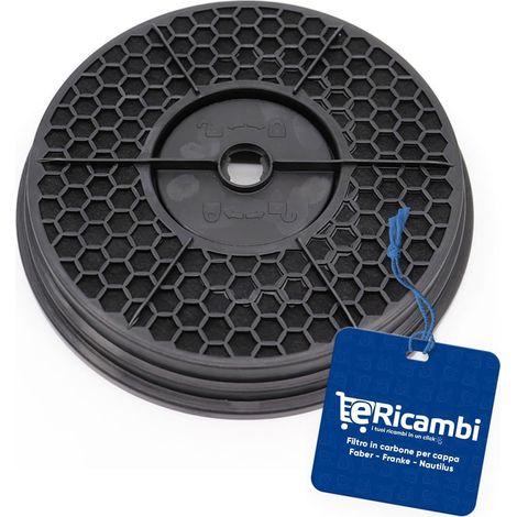 Filtro ai Carboni Attivi per Cappa Faber Franke Smeg Rex Nautilus, kit F24 C.A Dimensioni: Diametro 21.2x3.4 (cm) TCH04-741 (1/5)