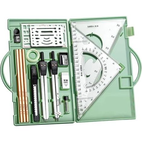 Kit de géométrie Genérico, jeu de 16 compas de géométrie professionnels  Outils de dessin avec rangement, fournitures de dessin pour artistes, architectes et ingénieurs (1/5)