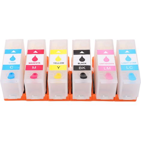 Cartouche d'encre 6 couleurs, recharge jet d'encre pour imprimante Expression Photo, accessoires d'impression, kit de remplacement complet (1/5)