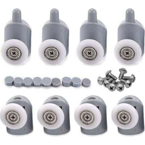 8 Pcs 23mm Galet Rouleau Roulette Roue pour Porte de Douche, Roulettes Coulissantes Porte Salle de Bain (1/5)