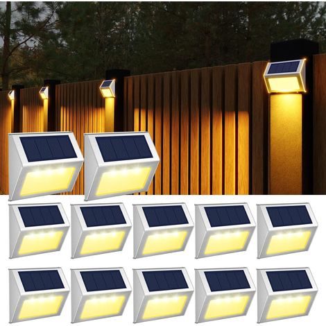 Éclairage extérieur solaire, 12 groupes de lampes solaires pour clôture, éclairage de terrasse-AquaForge (1/5)
