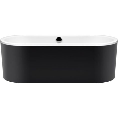 Kaldewei Classic Duo Oval, baignoire sur pieds, 180x80x42 cm, avec tablier couleur extérieure noir lave mat, 111-7, Coloris: Noir - 291249280701 (1/2)