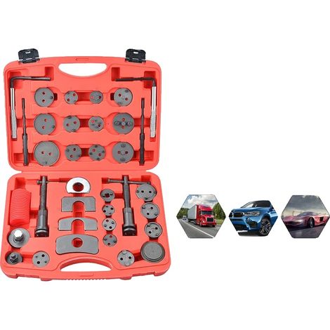 Kit di attrezzi per la retrazione della pinza freno, 35 pezzi, acciaio di alta qualità, compatibilità universale, design compatto, utilizzo versatile. (1/5)