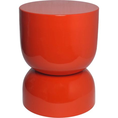 Coffee table, side table, bedside table, metal with glossy finish Orange 32x32x42 cm - Madi