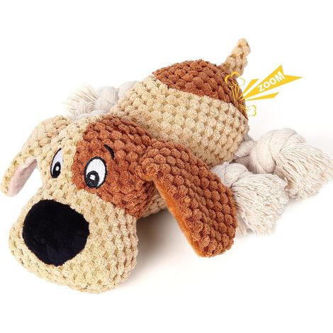 Jouet en Peluche pour Chien avec Corde en Chanvre Peluche Durable et Sonore pour Chiots et Chiens Moyens Jouet à Mâcher Interactif pour Nettoyage des Dents Chiot Chien (1/5)