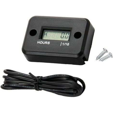 Ahlsen Pantalla LCD resistente al agua, contador horario Digital, temporizador para motocicleta tipo Quad, moto de nieve, Motocross, Pit Bike, cortacésped, Tractor y camión (1/5)