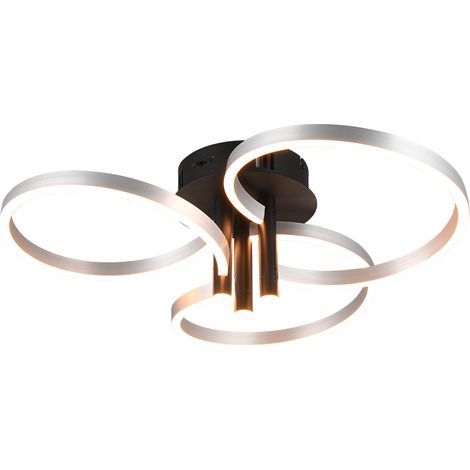 Plafoniera LED, metallo, alluminio, 65,5x20x65,5 cm, Caruso (1/5)