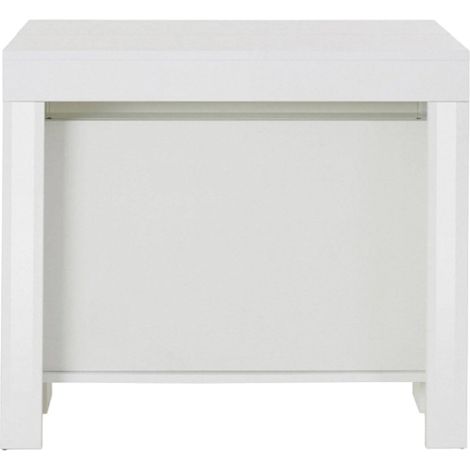 Dmora - Consolle allungabile Anello, Consolle allungabile fino a 12 posti, Tavolo con portallunghe, 100% Made in Italy, cm 51/300x90h77, Bianco lucido