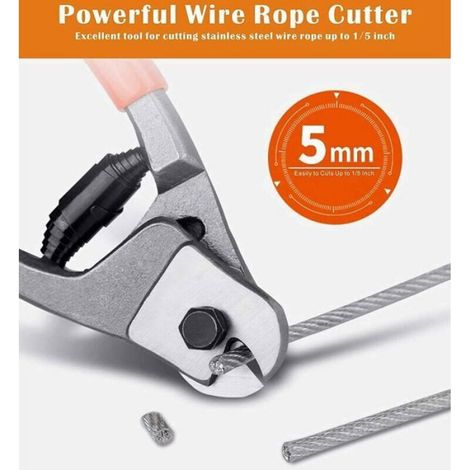 Pince Coupe-câble 205mm Acier au Chrome Vanadium Coupeur, Convient Pour Couper les Câbles en Cuivre, Câble en Fil D'acier, en Alum (1/4)