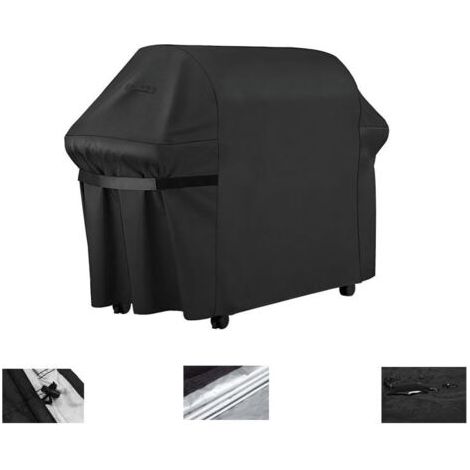 Grillabdeckung Gasgrill, rechteckige Grillabdeckung für den Außenbereich, 145 x 61 x 117 cm, wasserdichte Plancha-Abdeckung 210D, UV-beständig, wasserdicht für Weber, Holland, Jennair Campingaz usw., 