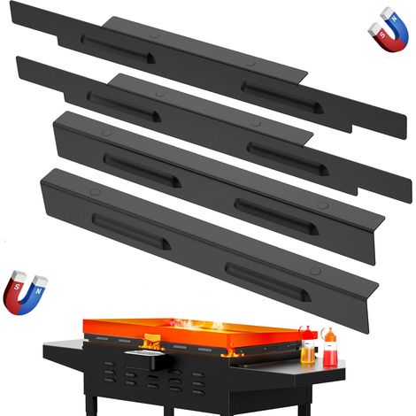 Pare-vent pour plaque chauffante Blackstone de 36 pouces, accessoires pour plaque chauffante Blackstone, pare-vent magnétique en acier inoxydable (1/5)