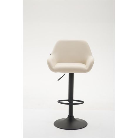 CLP – Tabouret de bar Braga similicuir réglable 63-83 cm – Design moderne – Pied trompette – Pivote à 360° – Charge max 120 kg (1/4)