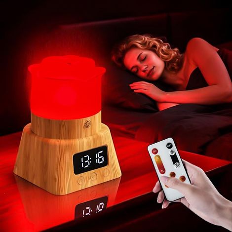 Lampe de sommeil rouge 670 nm Lampe de bureau tactile avec télécommande, idéale pour la méditation, le yoga et les voyages (1/5)