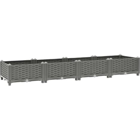 Vassoio per fioriera aiuola rialzata piante fiori terrazza giardino 160 x 40 x 23 cm polipropilene grigio 020039213