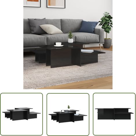 The Living Store Couchtische 2 Stk. Hochglanz-Schwarz Holzwerkstoff - Elegante Couchtische - Schwarz - Holzwerkstoff - Wohnzimmerstil - Dekorationsideen (1/5)