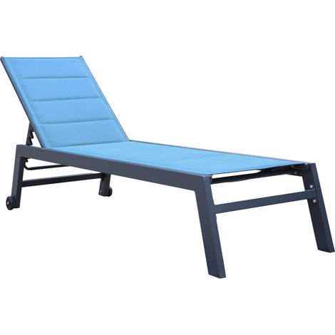 Sonnenliege BARBADOS aus blaugrauem Textilene - Aluminium anthrazit