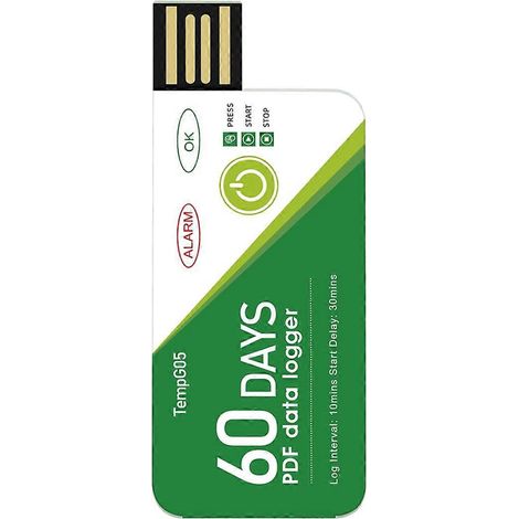 Enregistreur de données numériques avec capteur de température et alarme, prise USB --- (1/5)