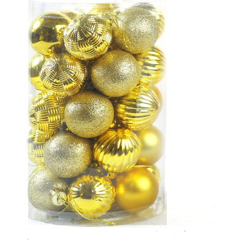 Boule De Noel - Lot De 34 Unites - Plastique Transparent - Accroche Amovible - Decoration De Fete Noel Mariage Anniversaire (1/3)