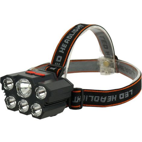 Torcia Testa Lampada Frontale 6 LED Ricaricabile Luce USB Pesca Caccia LE-011 (1/5)