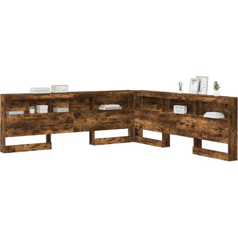 Maison Exclusive - Tête de lit de rangement Chêne fumé 180 cm Bois d'ingénierie