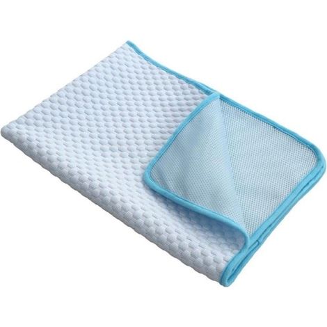 Alfombrilla refrescante para mascotas，Manta refrescante para perros y gatos，Mantén a tu mascota fresca，Diseño autoenfriador，50 x 60 cm，Azul (1/5)