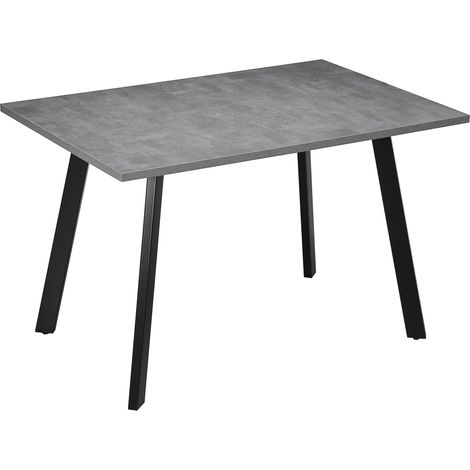 Contemporary Rectangular Dining Table with Metal Legs,Spacious Dark Grey Top for Kitchen and Living Room Use (1/5)