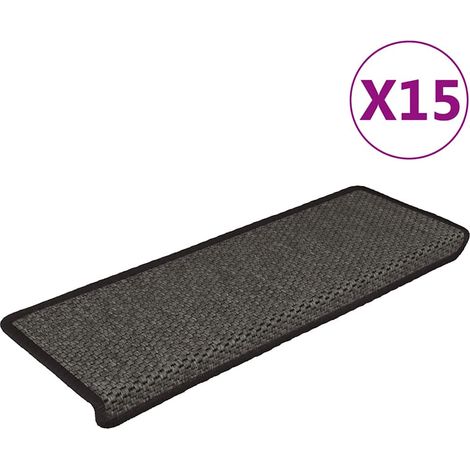 Lot de 15 Tapis d'escalier autocollants Tapis de marche Marchette Escalier 65x25 cm Anthracite 19822 (1/5)