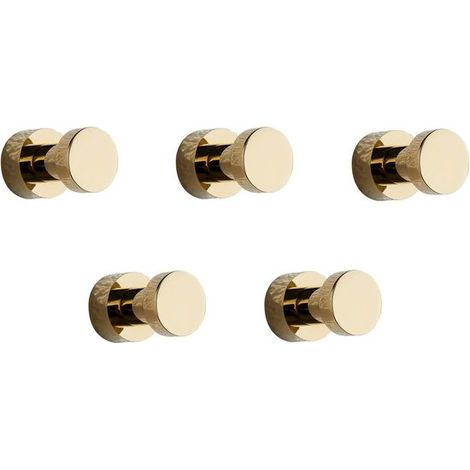Wandhaken, robuste Klebehaken, goldfarbene Wandhaken, Handtuchhaken für Bad, Küche, Tür, Schrank – 5 Stück (1/2)