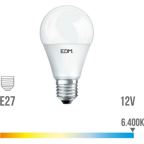 Ampoule LED Standard 12V AC/DC E27 10W 1020lm 6400K Lumière Froide Ø60x11cm