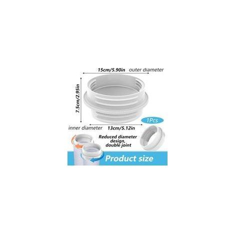 Adaptateur Tuyau Climatiseur Mobile Blanc, FORMVERSITY Raccord Tuyau Climatiseur Mobile 130-150mm, Kit Evacuation Climatiseur pour d'Évacuation Ca