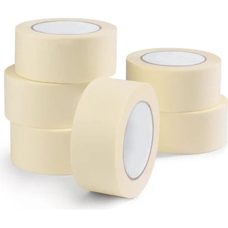 Masking tape for painting and masking. Leaves no residue. Available in packs of 6, 48 mm x 50 m (6 packs of 50 m each). (1/5)