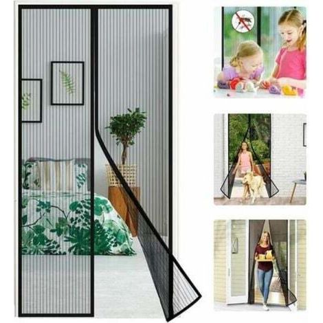 Porte Moustiquaire, Rideau Moustiquaire Magnétique pour Porte, Rideau Anti Moustique, Porte Moustiquaire Coulissante, Moustiquaire Magnétique avec Rayures, Installation Facile (110210cm)